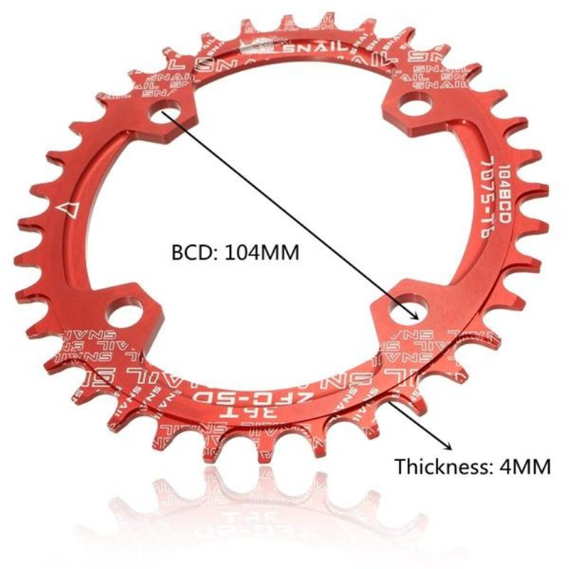 104mm Bicykel Úzky Široký Jednorýchlostný Oválny Kruhový Prevodník 36t