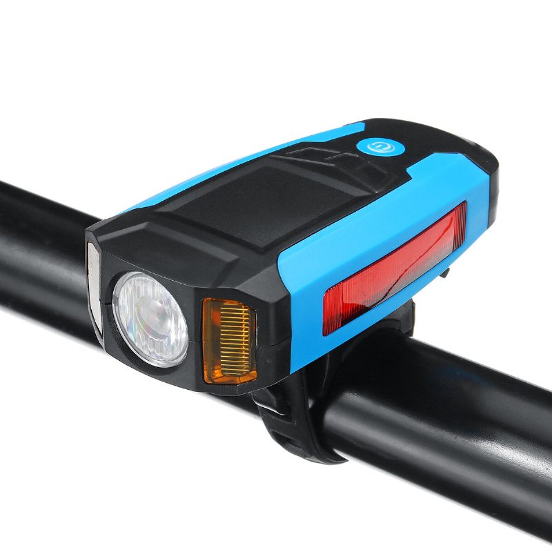 3-v-1 300lm Cob Cyklistický Predný Svetlomet Lcd Obrazovka 5-režimová Lampa S Rámom Na Bicykel 130db Bike Horn Vodotesná Vonkajšia Cyklistika