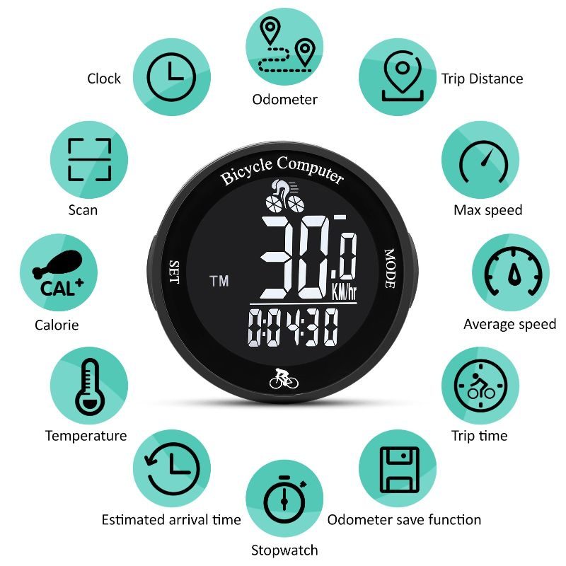 Bezdrôtový Cyklistický Vodotesný Tachometer