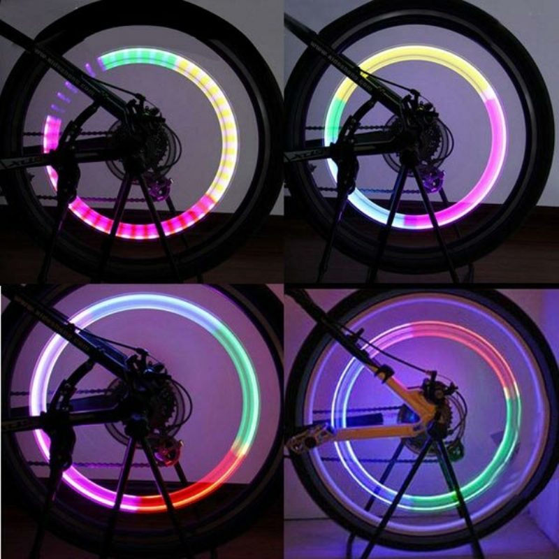 Bicykel Koleso Bicykla Pneumatika Spoke Ventil Light Led Svetelná Lampa