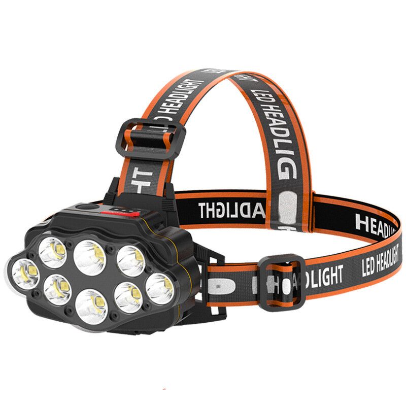 Bikight 4-režimová 8*xpg Led Čelovka Usb Nabíjateľná Camping Head Light 18650 Rybárska Lampa Vodotesná Hlavová Baterka