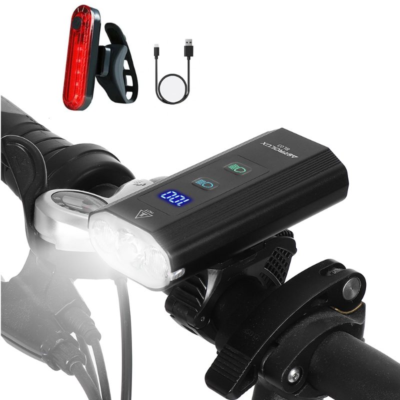 Bl03 Xpg Led 1200lm Svetlomet Na Bicykel + 4 Režimy Usb Zadné Svetlo 6000 Mah Vysokokapacitná Power Banka Bike S Dvojitým Diaľkovým Lúčom Usb Nabíjateľná Led Baterka Na Riadidlá Na Pre Elektrický Skúter