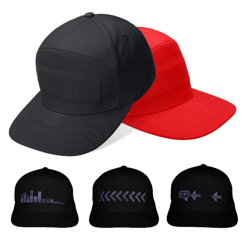 Čiapka Led Displeja Cool Hat Screen Light Bluetooth Wireless App Control Usb Fashion Hat