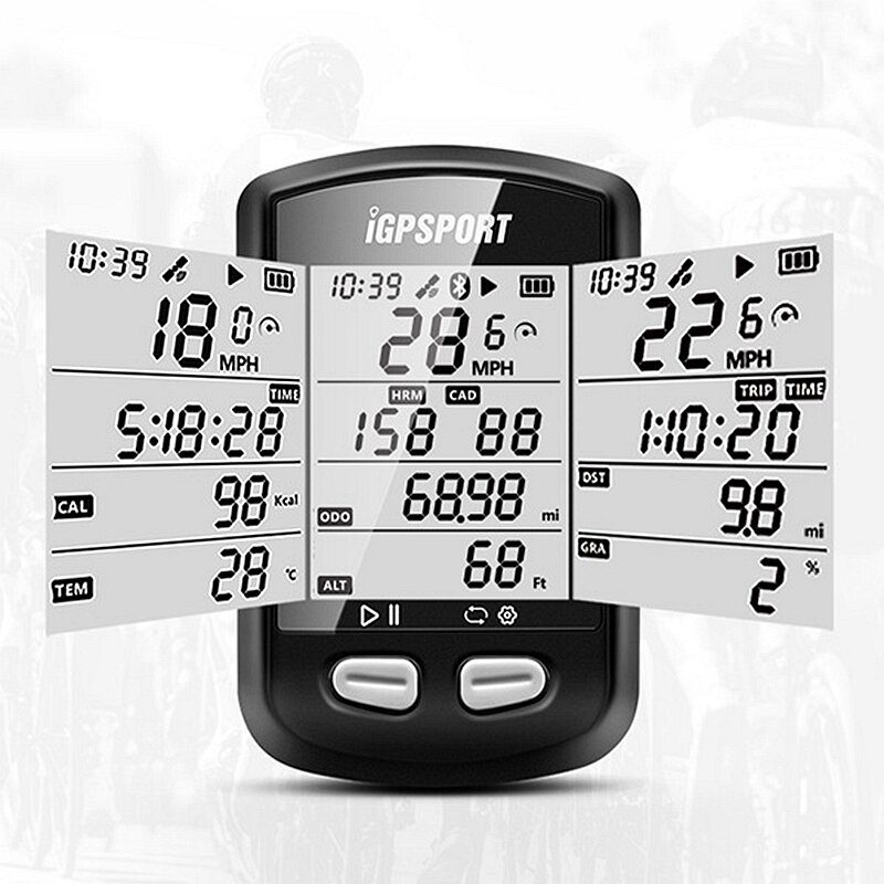 Cyklistický Počítač Igpsport Igs10s S Bezdrôtovým Bluetooth 5.0 Ant+ Monitorom Srdcového Tepu A Pripojením Snímača Rýchlosti Kadencie Vodotesný Tachometer