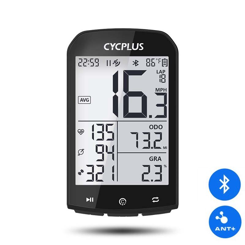 Cyklopočítač Cycplus M1 Gps Bezdrôtový S Bluetooth 4.0 Ant+ Cyklistický Rýchlomer Vodotesný Lcd Podsvietenie Bicykel Počítadlo Kilometrov Stopky Bicyklové Príslušenstvo Pre Mtb Cestný Bicykel/mestský