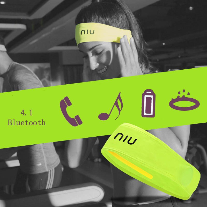 Niu Headbrand Potítko Bluetooth 4.1 V Vstavaný Mikrofón Vodiaci Pás Potu Pre Fitness