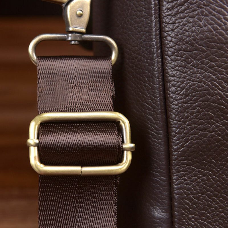 Pánska Top Layer Pure Leather Taška Cez Rameno Casual Business Messenger Na Batožinu