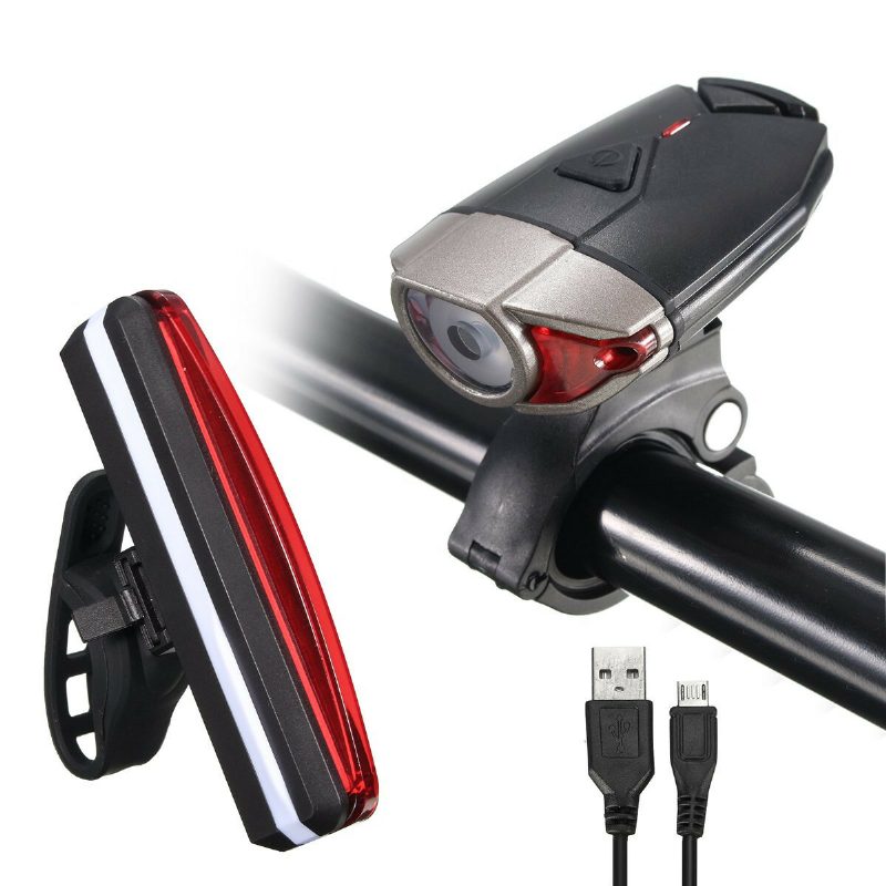 Sada Bicyklových Svetiel Ultra Jasné 3 Režimy Predné Svetlomety 5 Režimov Led Zadné Svetlo Usb Nabíjateľné Pre Elektrický Skúter Motocykel