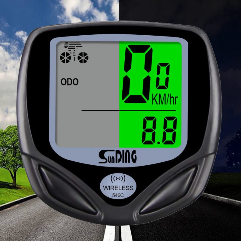 Sunder Sd-546c Cyklistický Počítač Bezdrôtové Stopky Bicykel Tachometer Počítače Cyklistika Digitálne Počítadlo Kilometrov Lcd Podsvietenie