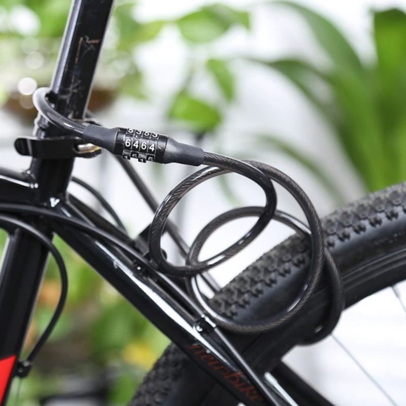 Uzamykací Kábel Na Bicykel 4-ciferná Kombinovaná Bezpečnostná Reťaz Proti Krádeži