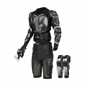 Wosawe Motocykel Body Armor Suit Bunda Na Motorku + Chránič Bokov + Rukavice + Chrániče Kolien Cyklistické Oblečenie